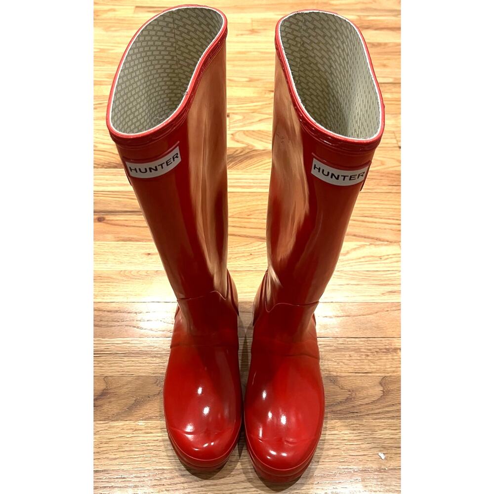 HUNTER Women's Original Military Red Rubber Tall Rain Boots Sz US 6 UK 5 EUR 38